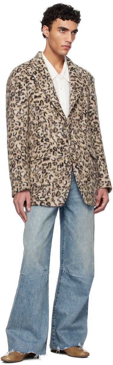Kabáty R13 R13 Oversized Leopard Blazer Béžová | R13MR020-R465A, 3