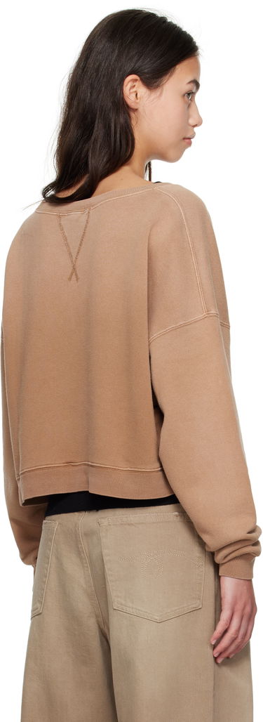 Mikina R13 R13 'New York' Cropped Front Slit Sweatshirt Hnedá | R13WK251-001UU, 2