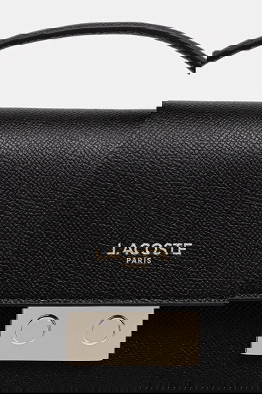 Kabelka Lacoste Lacoste Leather Handbag Čierna | NF5099PH, 3