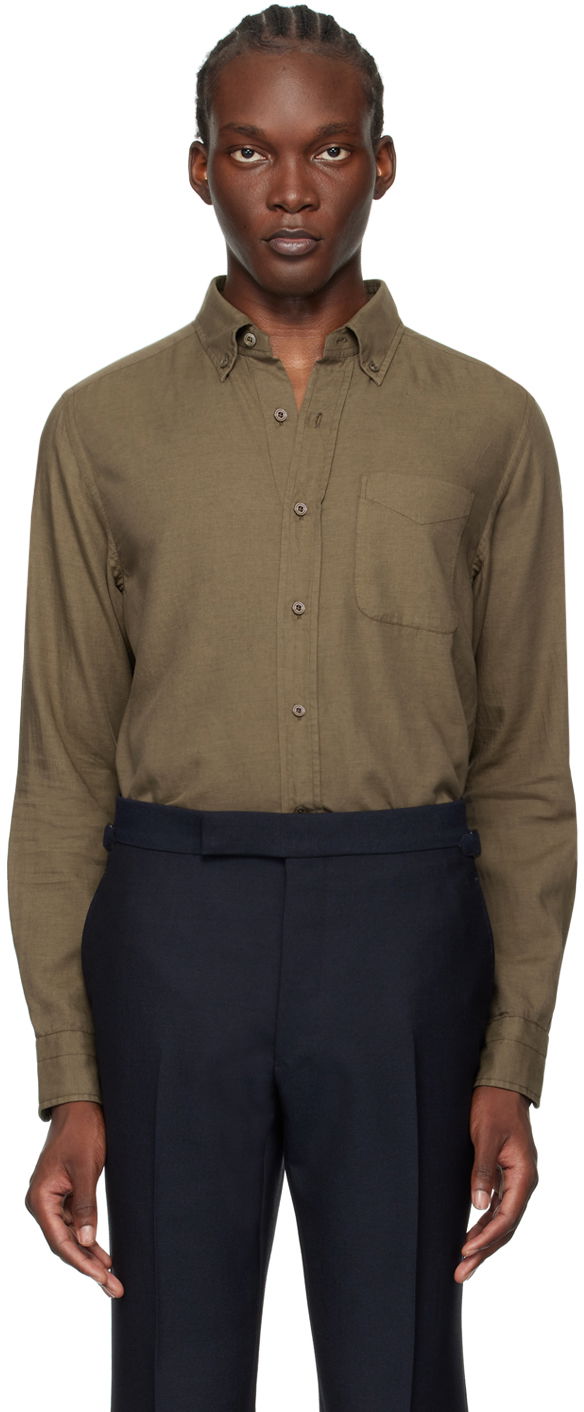 Košeľa Tom Ford Slim-Fit Shirt Zelené | HSO001-FMT045F24, 0