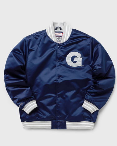 Bomber bunda Mitchell & Ness NFL Heavyweight Satin Jacket Georgetown University Navy | OJBF3413-GTWYYPPPNAVY, 0
