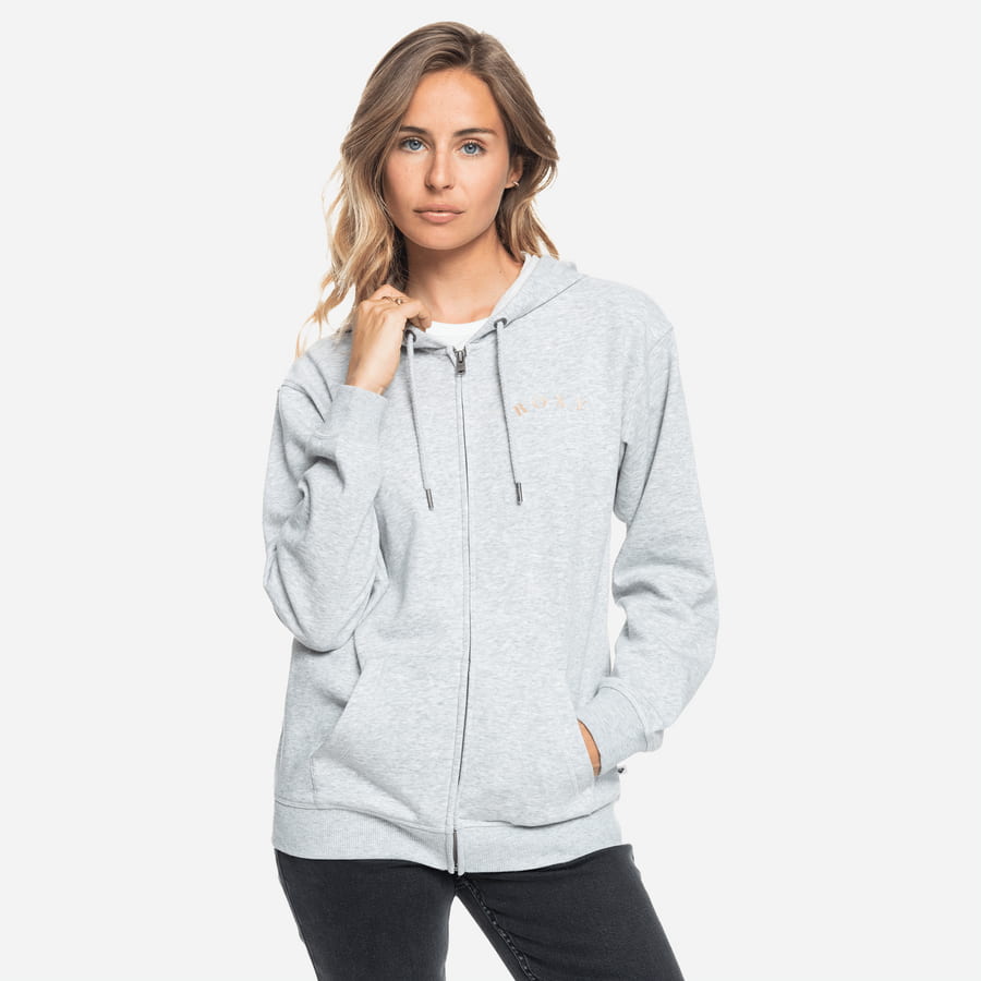 Mikina Roxy Surf Stoked Relaxed Fit Šedá | ERJFT04541-SGRH, 0
