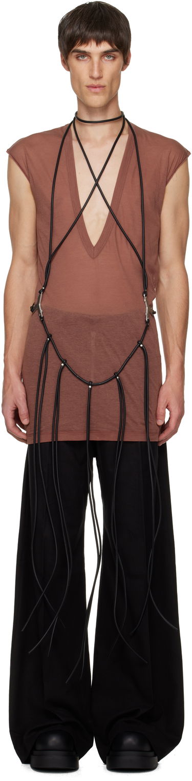 Tielko Rick Owens Concordians Cord Fringed Tank Top Hnedá | RR02E1457 LBL, 0