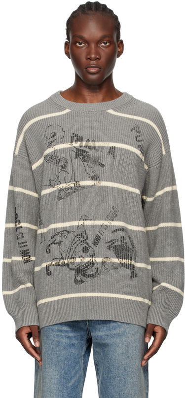 Sveter R13 R13 Striped Boyfriend Sweater Šedá | R13MY231-Y148B, 0
