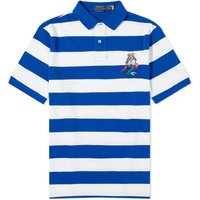 Painting Bear Block Stripe Polo Shirt