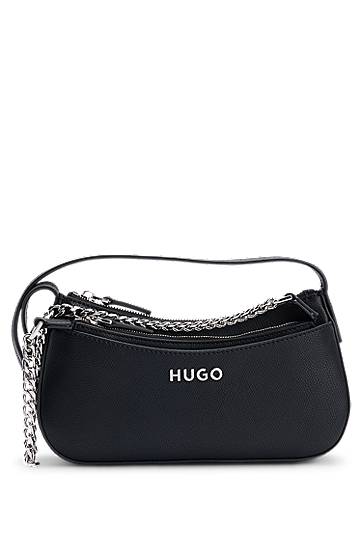 Kabelka BOSS HUGO Faux-Leather Crossbody Bag with Removable Clutch Čierna | 50536079, 0