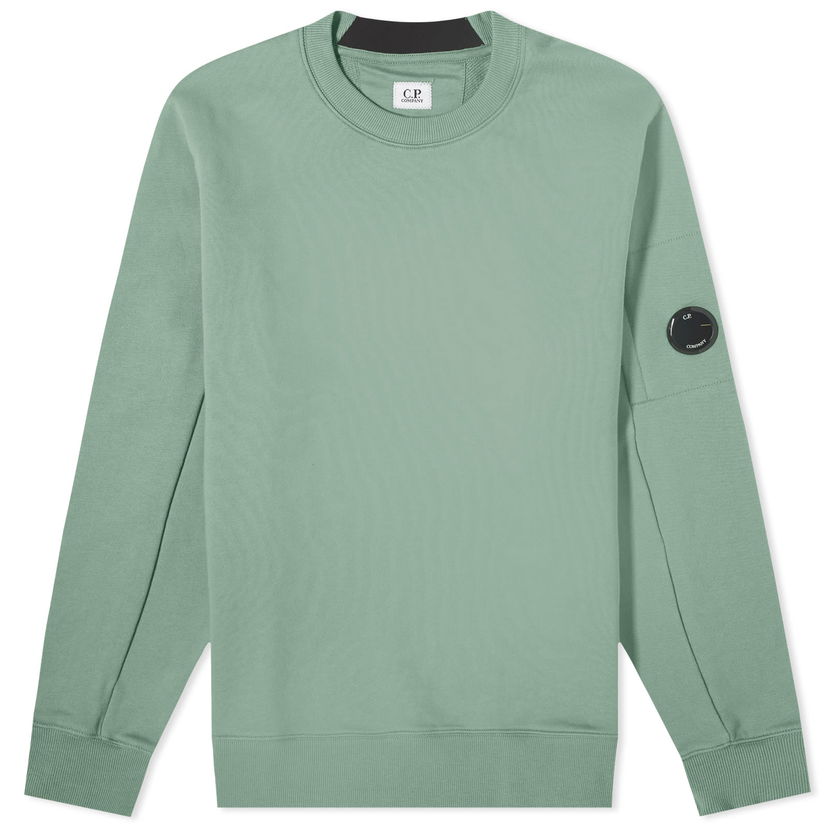 Sveter C.P. Company Diagonal Fleece Lens Crewneck Zelené | CMSS022A-005086W-626