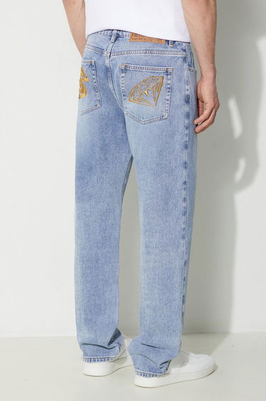 Džínsy BILLIONAIRE BOYS CLUB Diamond & Dollar Embroidered Jeans Modrá | B24152, 0