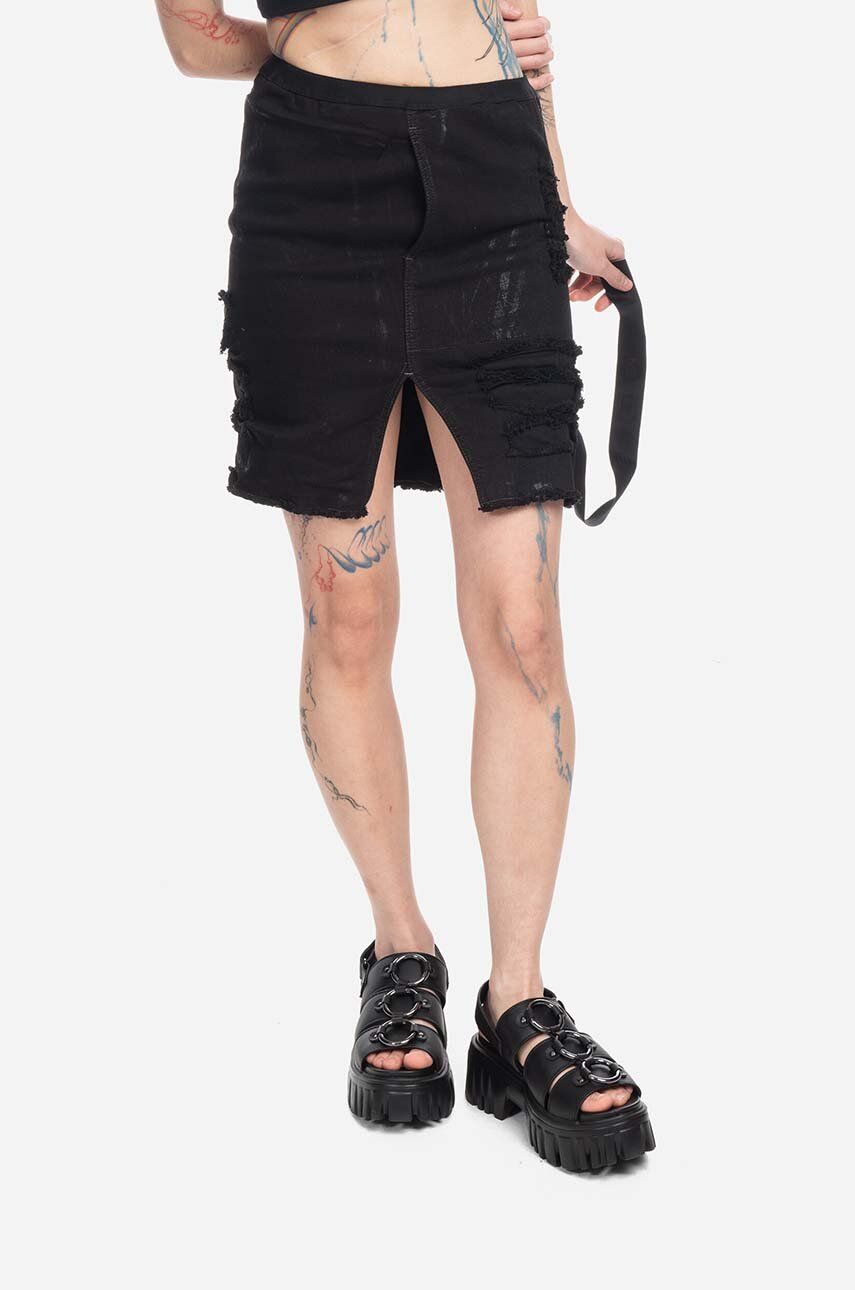 Sukňa Rick Owens Mini Skirt Čierna | DS02B4343.SBFLS.BLACK, 0
