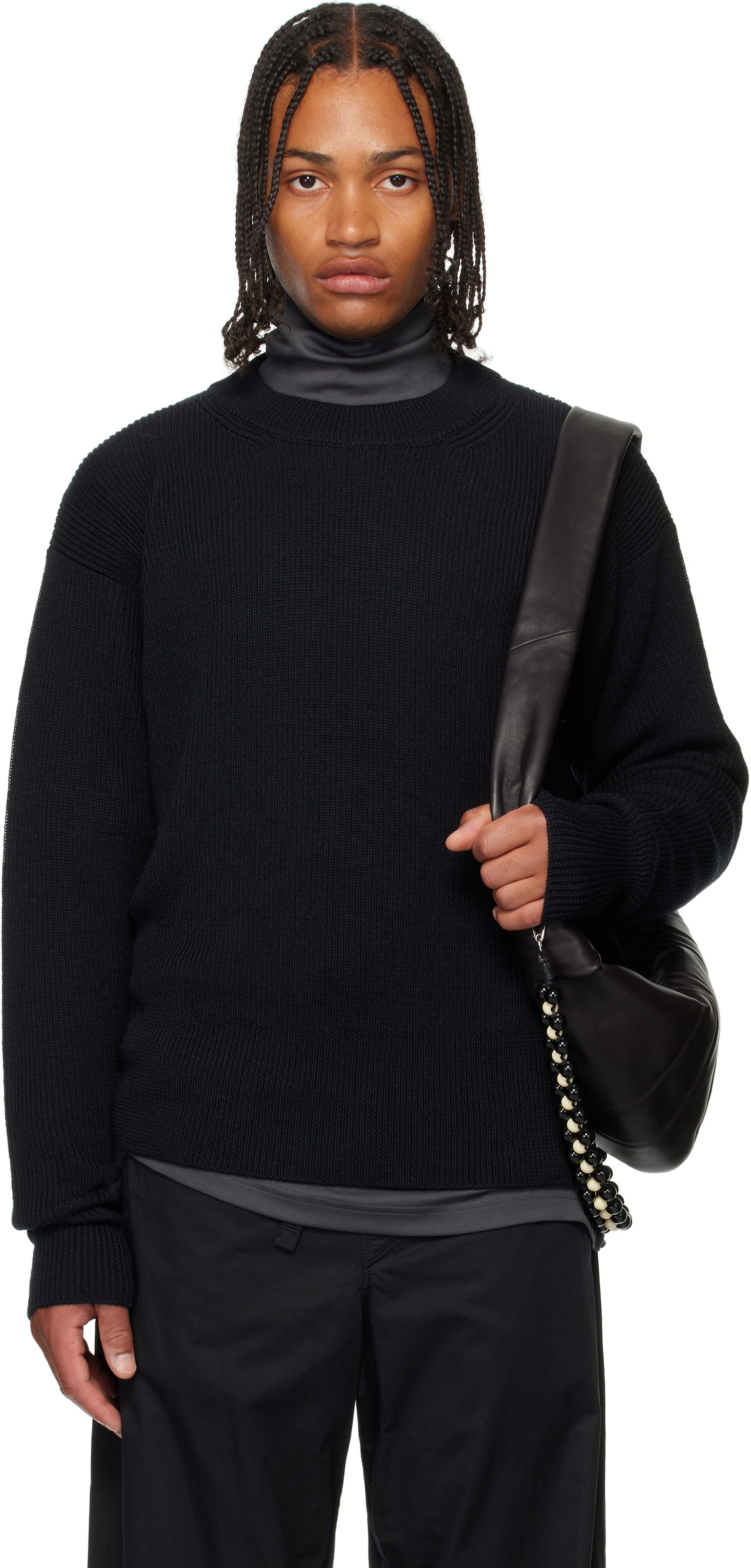 Sveter LEMAIRE LEMAIRE Boxy Round Neck Sweater Čierna | TO1419 LK1042, 0