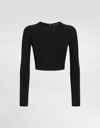 Dolce & Gabbana Cropped Viscose Knit Sweater