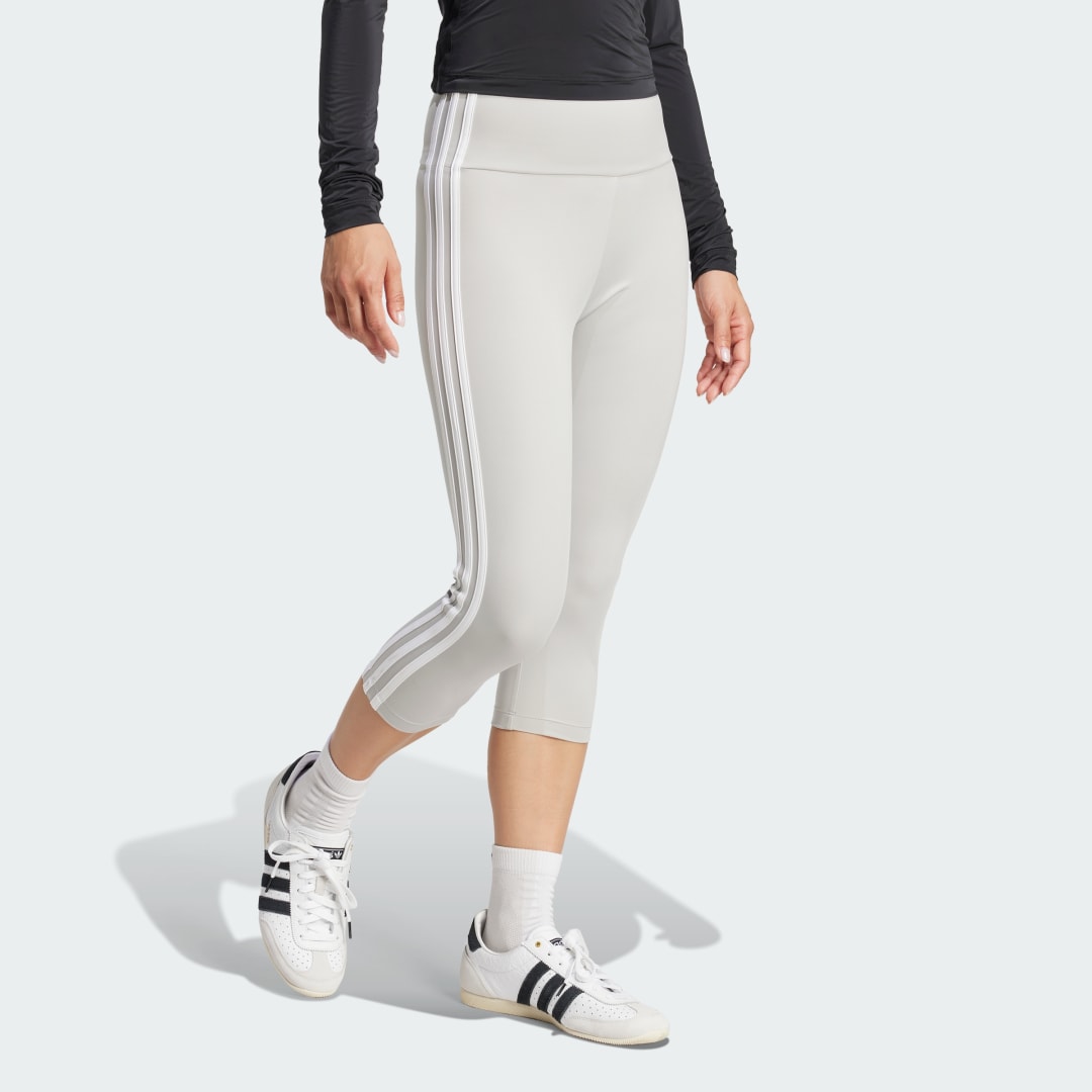 Legíny adidas Performance 3-Stripes Capri Leggings Šedá | JD5021, 0