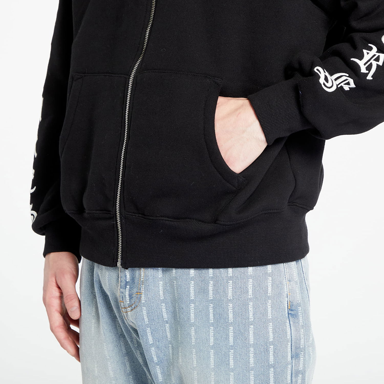 Mikina Pleasures Oe Zip Up Hoodie Čierna | P23W038 BLACK, 1