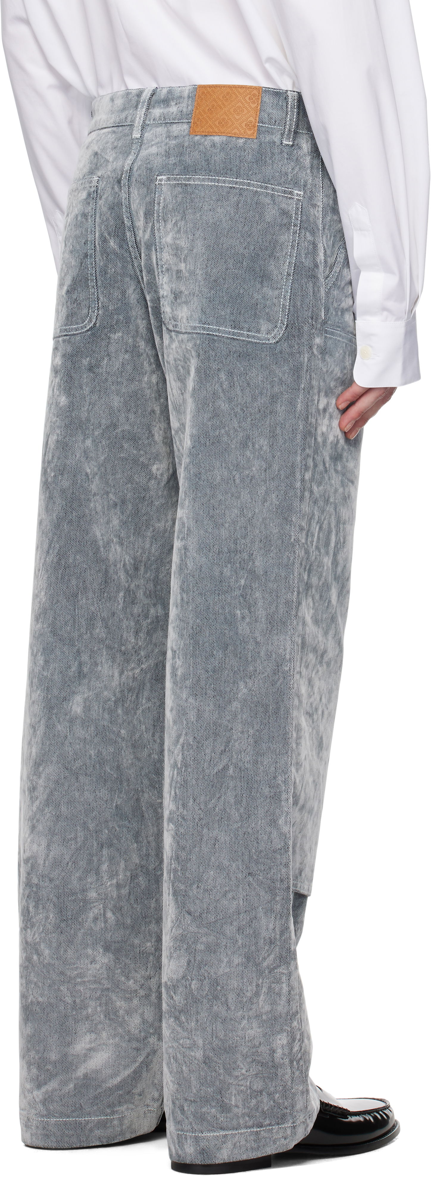 Casablanca Peach Texture Wide Leg Jeans