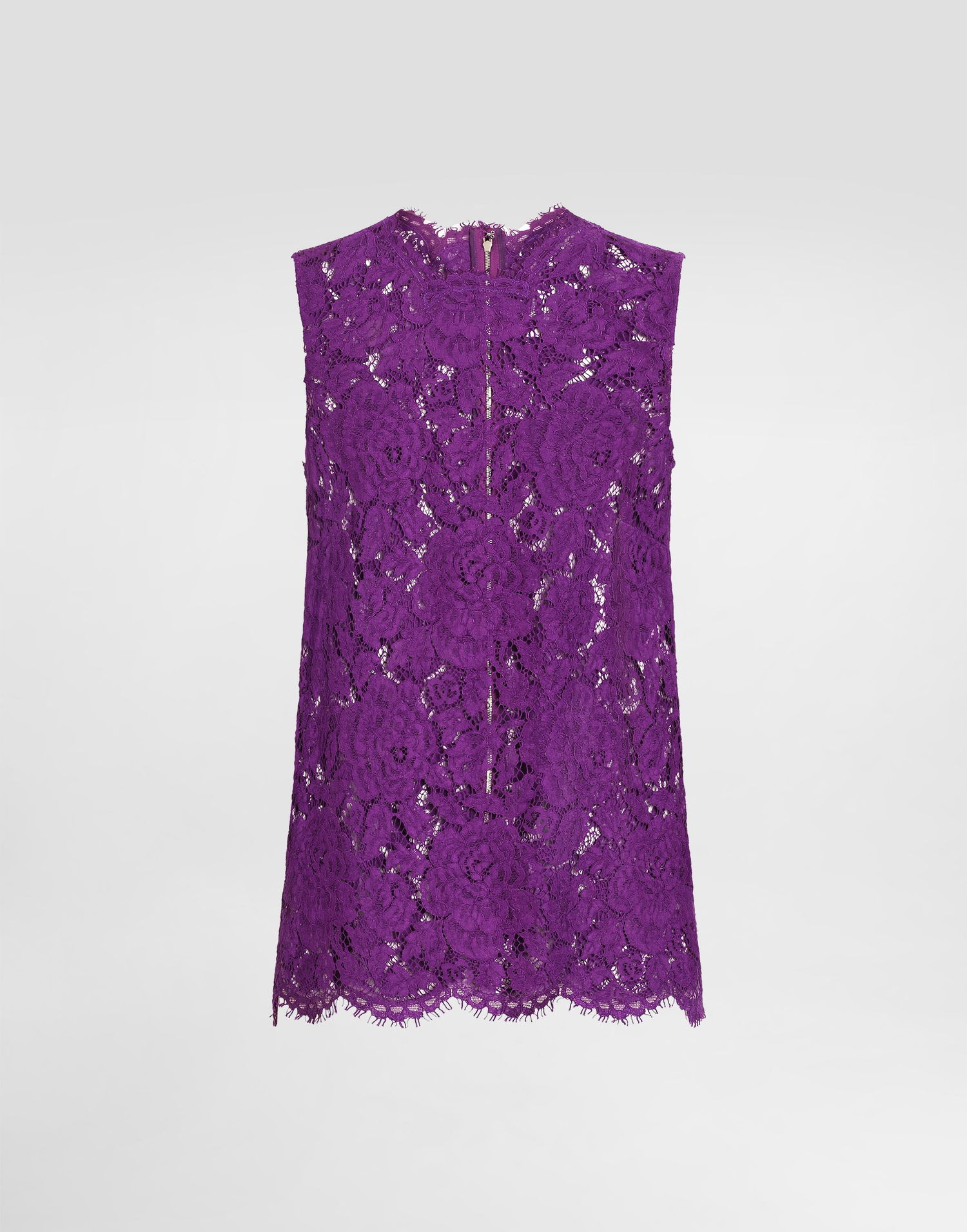 Tielko Dolce & Gabbana Dolce & Gabbana Cordonetto Floral Lace Sleeveless High-Neck Top Fialová | F73G9THLM7LF0571, 0