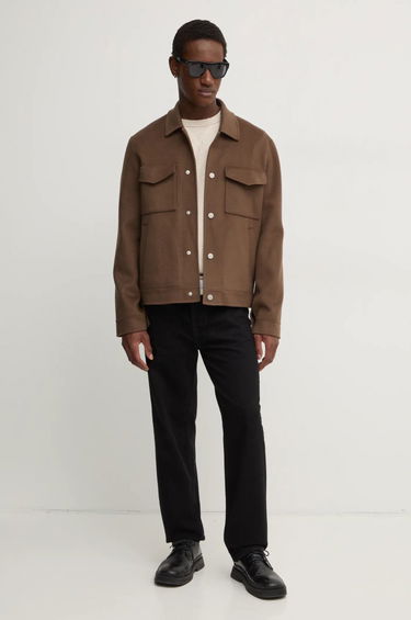 Bunda Nanushka Oversized Wool Shirt Jacket Hnedá | NM24FWJK02578, 1