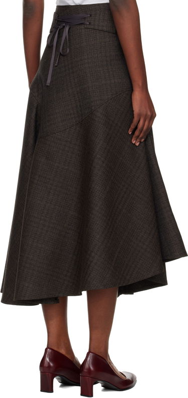 Sukňa OUR LEGACY Waltz Textured Asymmetric Flared Midi Skirt Hnedá | W4254WB, 2