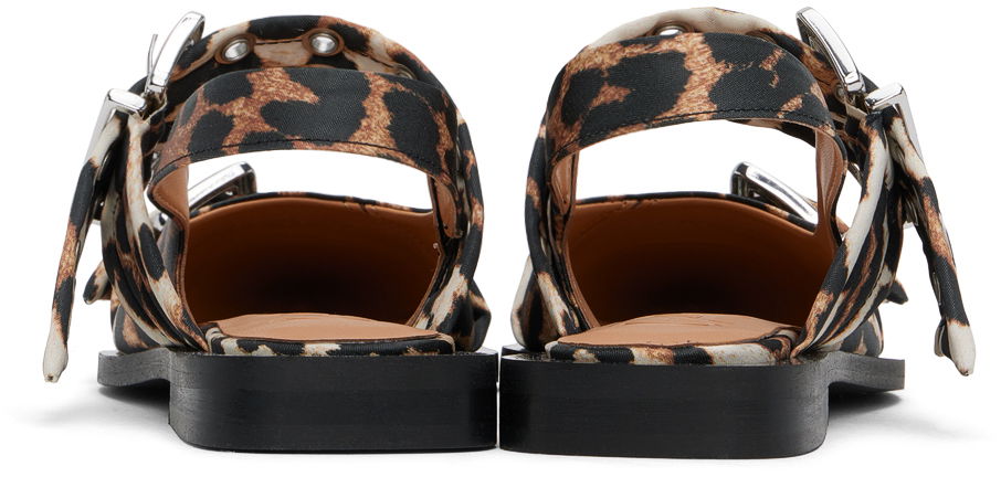 Oblečenie GANNI GANNI Leopard Satin Buckle Ballerina Flats Rôznofarebný | S2947, 1
