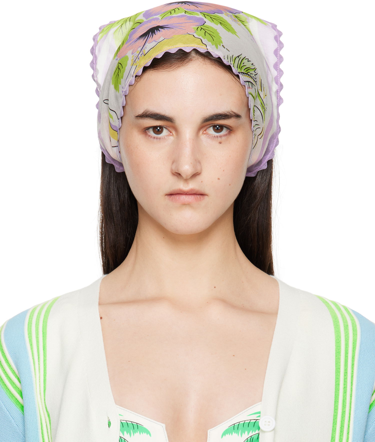 Šál Anna Sui Anna Sui Florida Silk Voile Headscarf Fialová | 325C90, 0