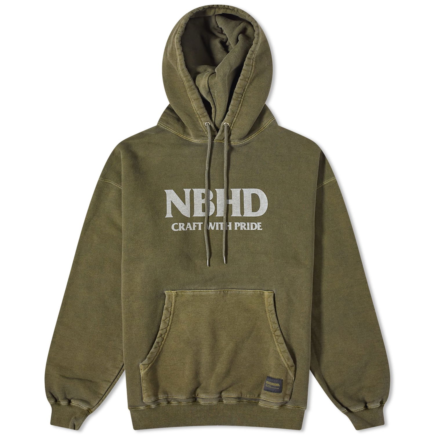 Mikina Neighborhood Pigment Dyed Hoodie Zelené | 232FPNH-CSM07-OD, 0