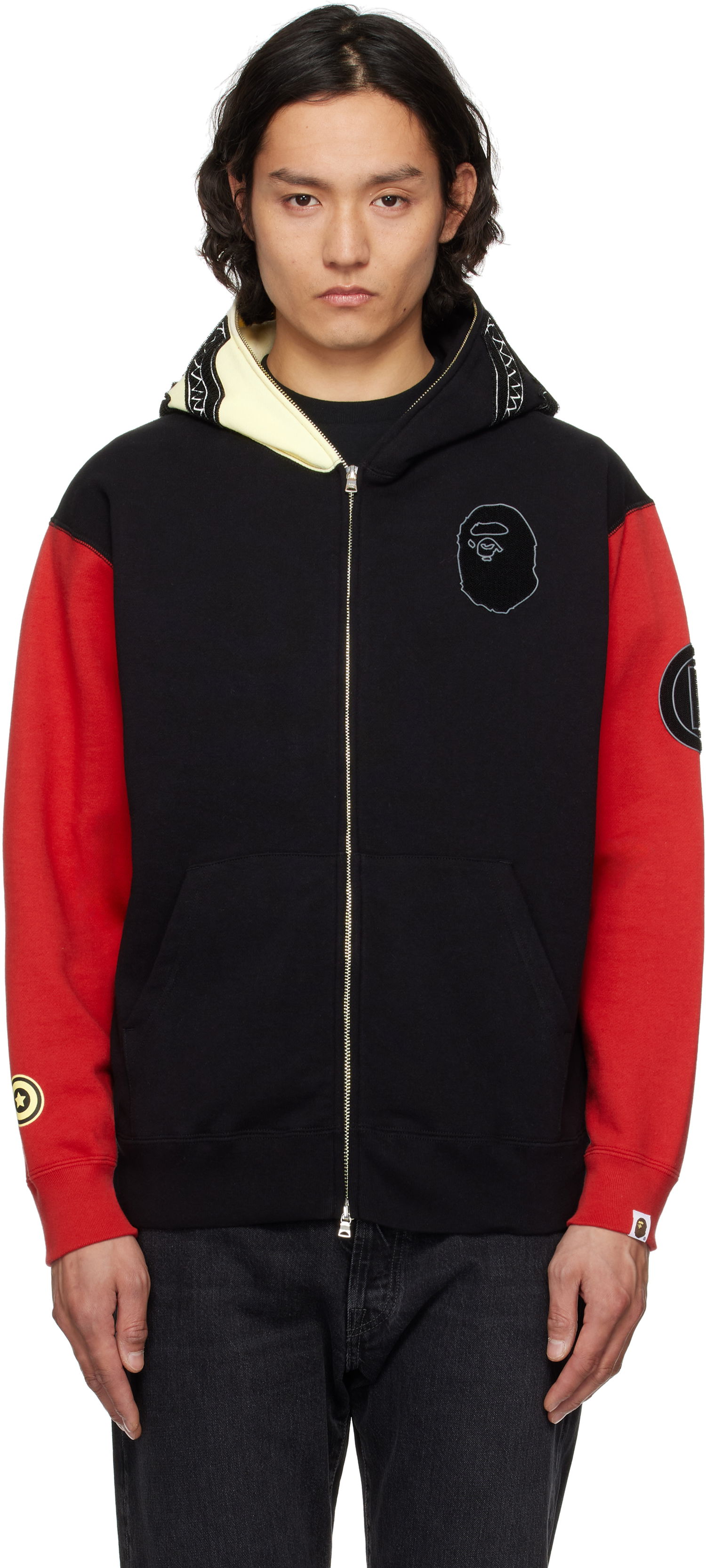 Mikina BAPE Shark Full Zip Hoodie Červená | 001ZPK701305M, 0