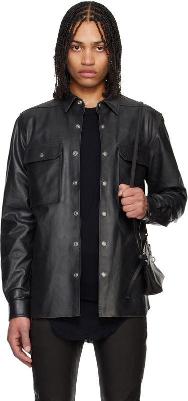 Košeľa Rick Owens Rick Owens Hollywood Leather Overshirt Čierna | RU01E5729 LTP, 0