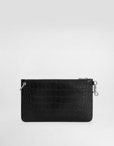 Batohy a tašky Dolce & Gabbana Dolce & Gabbana Crocodile-Print Calfskin Pouch Čierna | BP3343AS42280999, 1