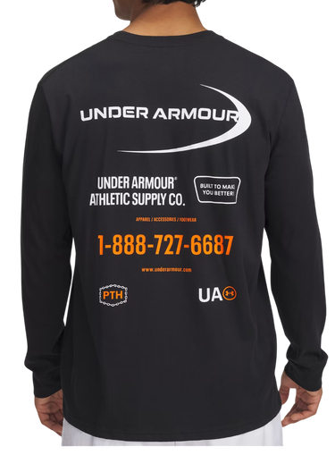 Tričko Under Armour Under Armour Workwear Logo Long Sleeve T-Shirt Čierna | 1390167-001, 1