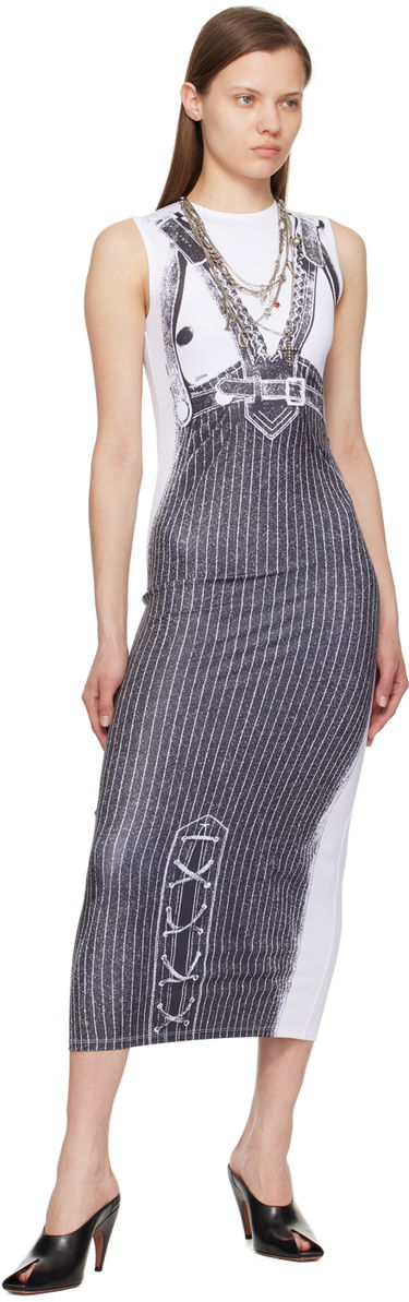 Šaty Jean Paul Gaultier Jean Paul Gaultier 'Trompe L'oeil' Print Sleeveless Maxi Dress Biela | 24/25-F-RO174-J547-0100, 3