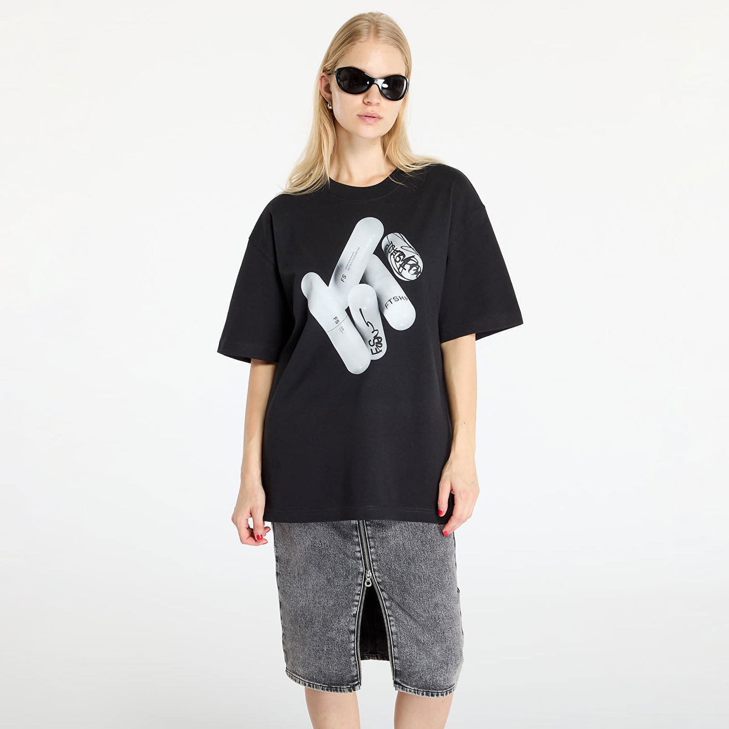 Tričko Footshop FTSHP White Pill T-Shirt UNISEX Black S Čierna | FTSHP_426, 1