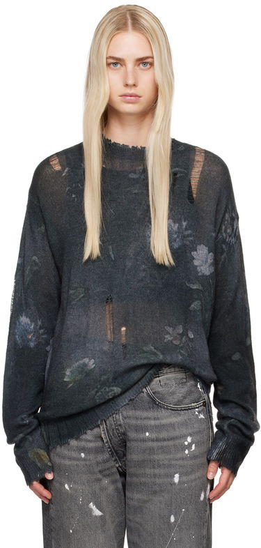 Sveter R13 R13 Distressed Floral Boyfriend Sweater Šedá | R13WY199 Y157A, 0