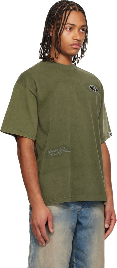 Tričko AAPE by A Bathing Ape A Bathing Ape 'AAPEUNVS' Moonface Logo T-shirt Zelené | AAPTEM1666XAOBGX, 1