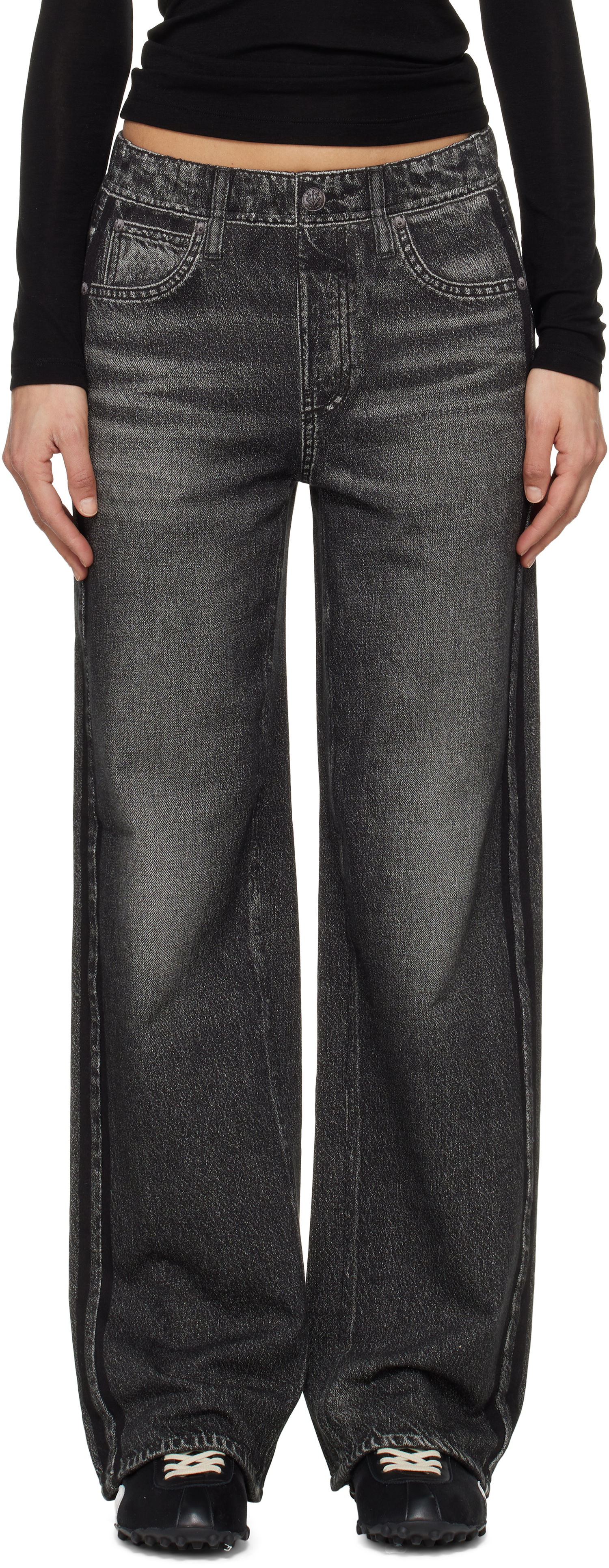 Džínsy rag & bone Rag & Bone Miramar Terry Wide-Leg Track Pants Šedá | WCW25S70018201, 0