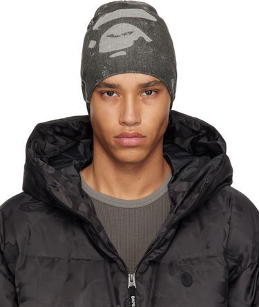 Kulicha BAPE A Bathing Ape Ape Head Knit Beanie Šedá | 001HTK801010M, 0