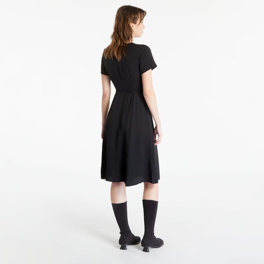 Crepe Short Sleeve Midi Dress