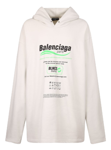 Mikina Balenciaga Dry Cleaning Boxy Hoodie Biela | 661711 TKVF9 9085