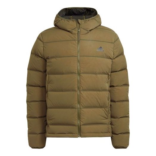 Prešívaná bunda adidas Originals Helionic Hooded Down Jacket Zelené | GT9235