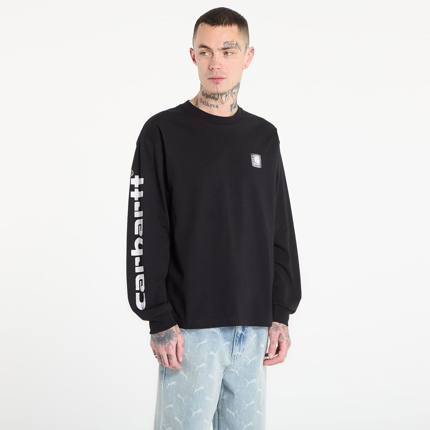 Tričko Carhartt WIP Long Sleeve Archive Script T-Shirt Čierna | I036002.89XX, 0