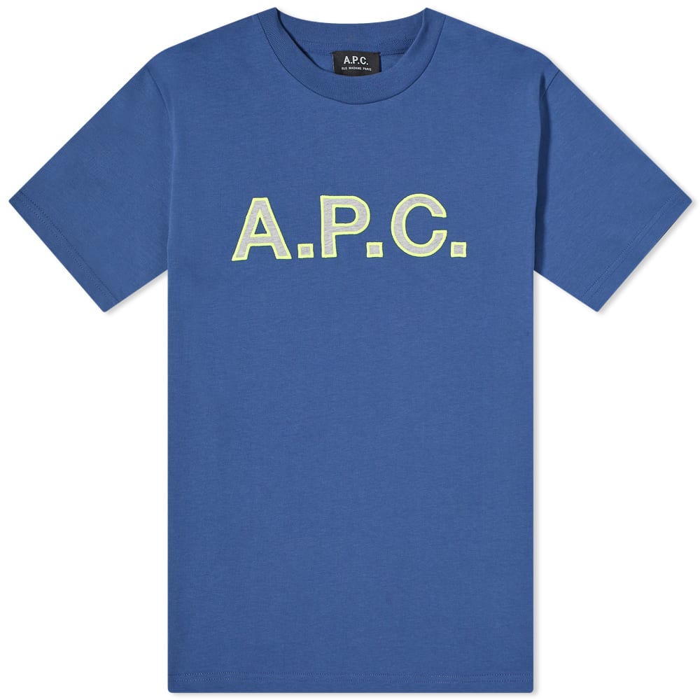 Tričko A.P.C. Romain Embroidered Logo Tee Modrá | COESQ-H26052-IAJ, 0