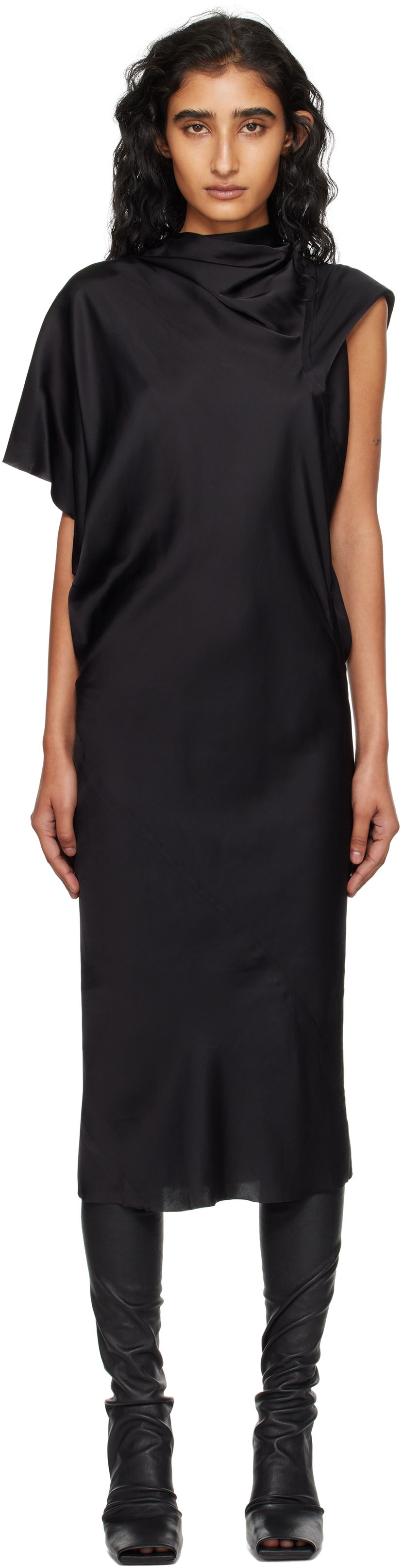 Šaty Rick Owens Rick Owens Concordians Seb Midi Dress Čierna | RP02E4543 SCH