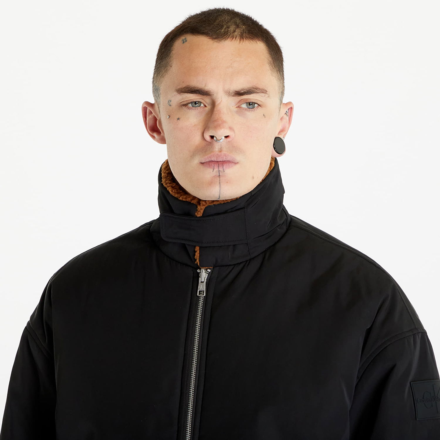Bomber bunda CALVIN KLEIN Jeans Reversible Sherpa Bomber Jacket Black/ Brown Čierna | J30J324123 BEH, 1