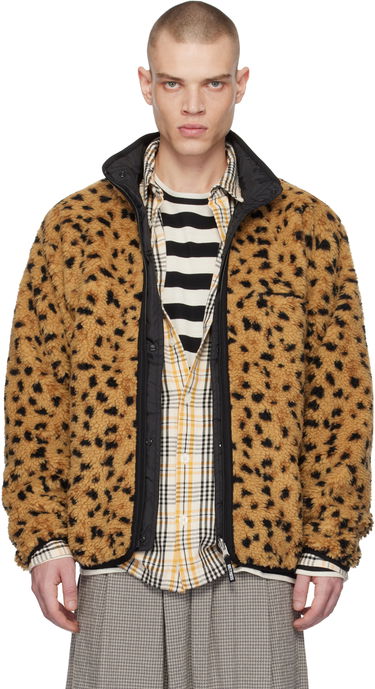 Bunda WACKO MARIA WACKO MARIA Leopard Boa Fleece Reversible Jacket Hnedá | 24FW-WMO-OD03, 0
