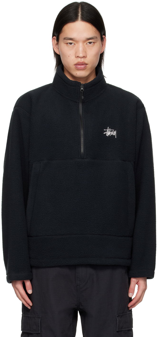 Sveter Stüssy Black Half-Zip Sweater Čierna | 118542, 0