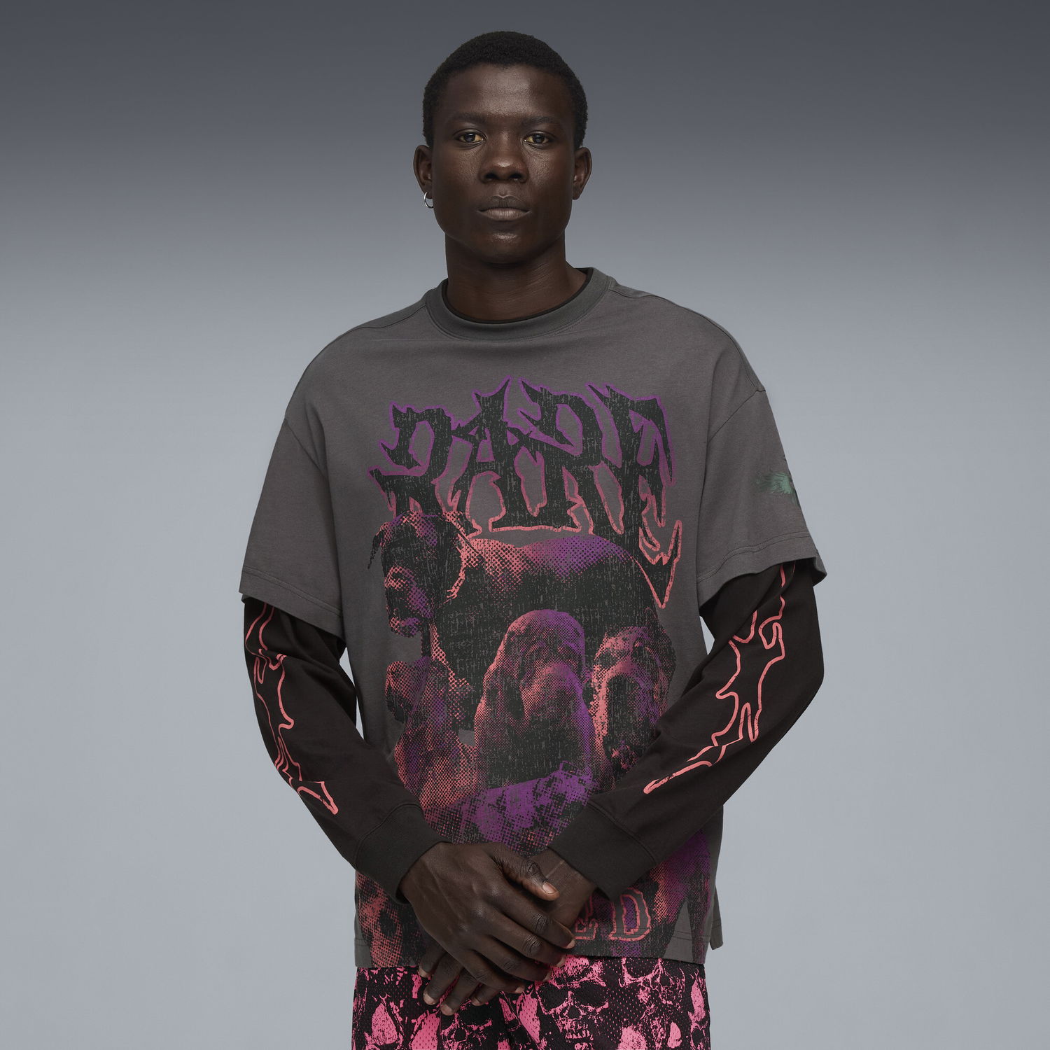 Tričko Puma LaMelo World Tournament Long Sleeve T-Shirt Šedá | 632367_01, 0