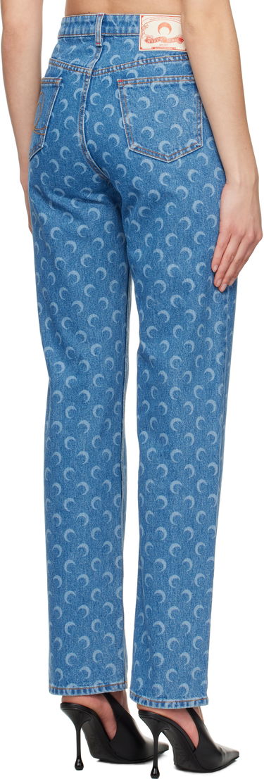 Džínsy Marine Serre Marine Serre Moon Laser Loose Jeans Modrá | WPA128A CDEN0002, 2
