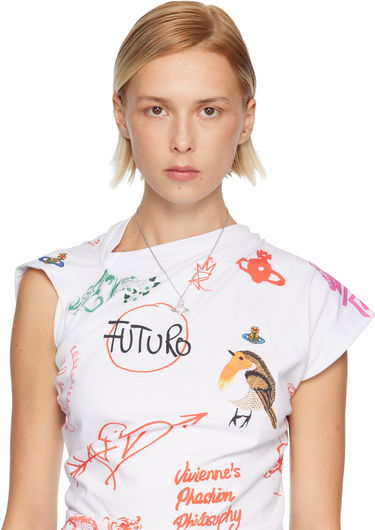 Náhrdelník Vivienne Westwood Agnatha Bas Relief Crystal-Embellished Pendant Necklace Metalická | 630203G0-02P102-, 1