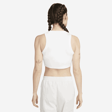 Tielko Nike Sportswear Essentials Women's Ribbed Cropped Tank Top Biela | FB8279-100, 2