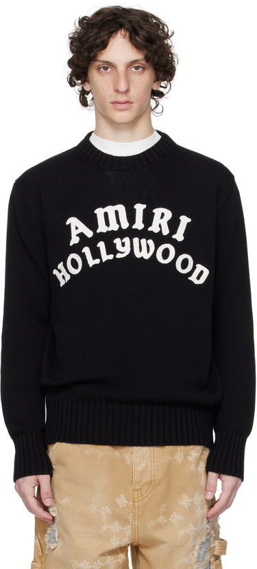Sveter AMIRI Amiri Hollywood Crew Sweater Čierna | AMKNCW1094, 0