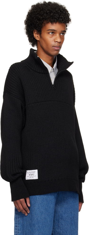 Sveter WTAPS WTAPS Sub Knit Quarter-Zip Sweater Čierna | 242MADT-KNM03, 1