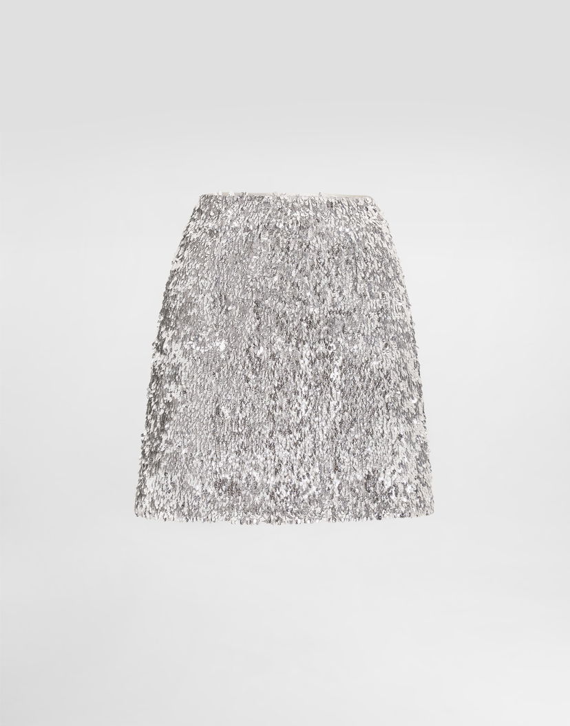 Sukňa Dolce & Gabbana Sequined Skirt Metalická | F4DADTFLSMCS0998